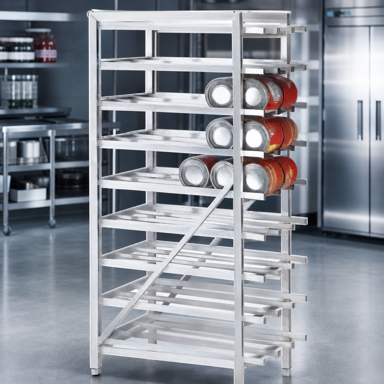 Product image #3 for Advance Tabco Full-Size Stationary Aluminum Can Rack for #5 and #10 Cans, 162 #10 / 216 #5 Capacity