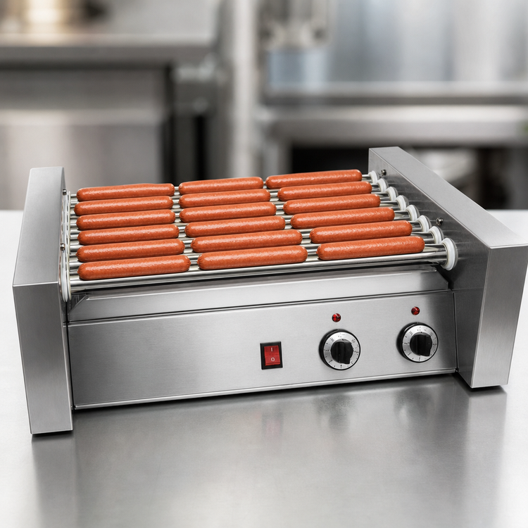 Product image #3 for Benchmark 20 Hot Dog Roller Grill with Dual Heat Controls and Removable Drip Tray
