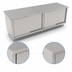 Thumbnail image #3 for John Boos Stainless Steel Cabinet Base Work Table with Sliding Doors, 144W x 36D, Flat Top