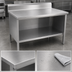 Thumbnail image #3 for John Boos 96 Inch x 24 Inch Stainless Steel Open Front Work Table with 5 Inch Backsplash