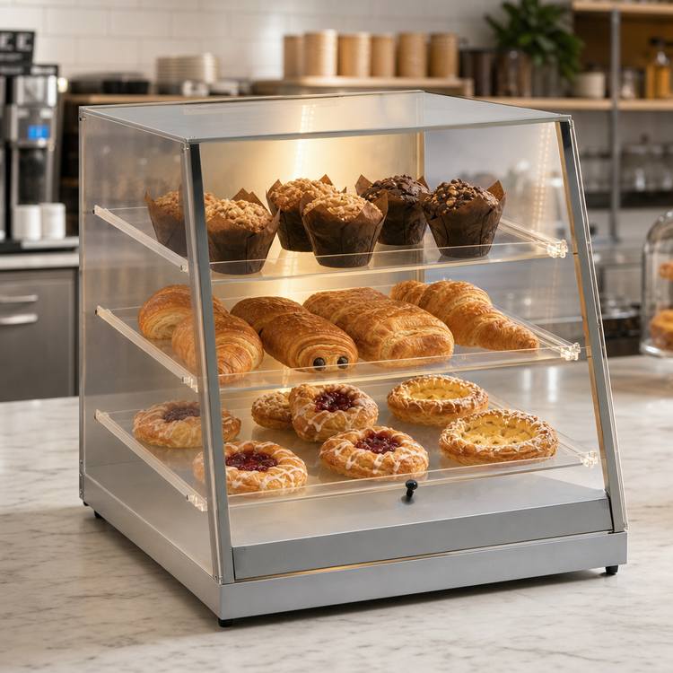 Product image #3 for Antunes DC-27L Large Capacity Countertop Pastry Display Case with Lighting and Acrylic Panels