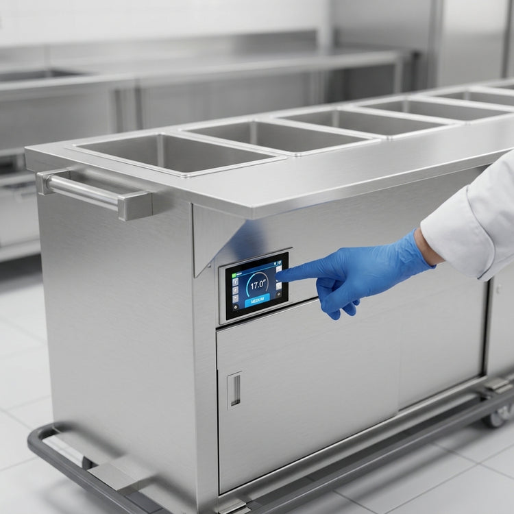 Product image #2 for Thurmaduke EPW-6-CBSS 6-Well Ganged Waterless Steamtable with Undershelf and Cutting Board