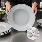 Thumbnail image #3 for American Metalcraft Crave Collection CBL325CL 10-Qt. White Round Melamine Serving Bowl, 16-Inch, Break-Resistant Case of 4