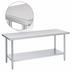 Thumbnail image #3 for Duke Manufacturing 72-Inch x 36-Inch Stainless Steel Work Table with Undershelf, Flat Top