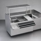 Thumbnail image #4 for Krowne Royal Series KRPT-54BRP-10 54-Inch Pass-Thru Underbar Ice Bin/Cocktail Station, Right Ice Bin, 10-Circuit Cold Plate, Dual Sinks