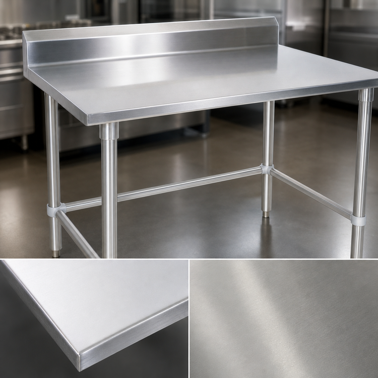 Product image #3 for John Boos Stallion 72-Inch x 24-Inch Stainless Steel Work Table with 5-Inch Backsplash