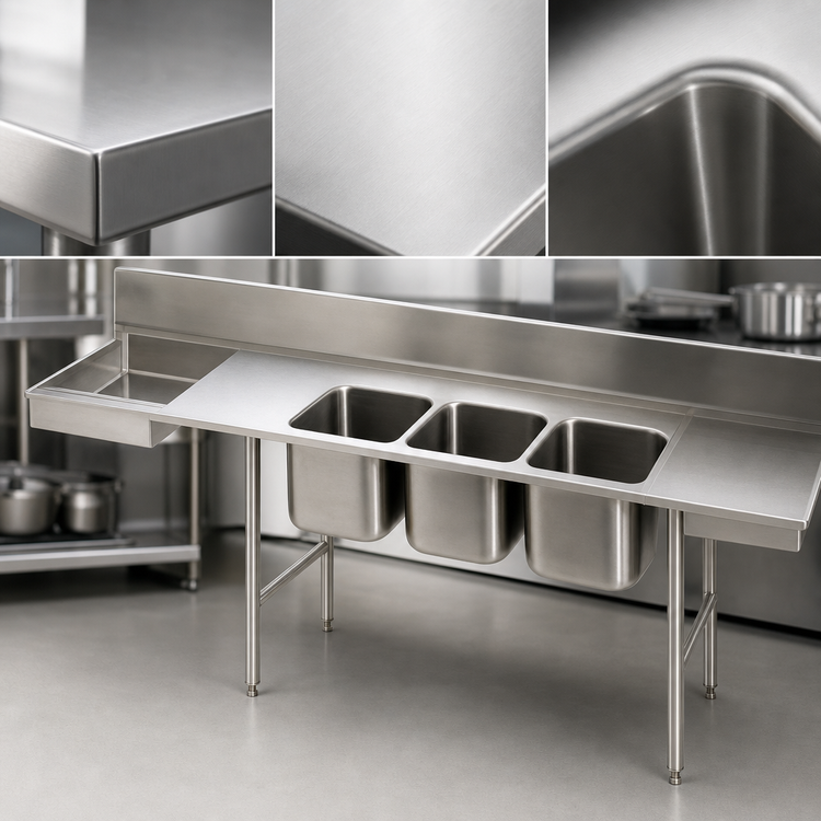 Product image #3 for Eagle Group SDTPR-124-16/3 Soiled Dishtable with Three-Compartment Pot Sink