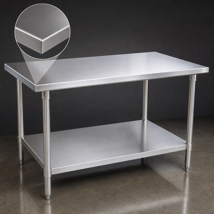 Product image #3 for John Boos Stallion 72 x 24-Inch Stainless Steel Flat Top Work Table with Adjustable Undershelf