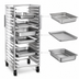 Thumbnail image #3 for Dinex Universal Wide Angle Guide Mobile Tray Rack, Full Height, Open Sided, 18 Full-Size Pan Capacity