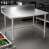 Thumbnail image #3 for John Boos Stallion 60-Inch x 24-Inch Stainless Steel Work Table with 5-Inch Backsplash and Safety Edge