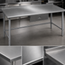 Thumbnail image #3 for Eagle Deluxe Series Stainless Steel Work Table with Rear Upturn and Tubular Base, 72 x 36 Inches