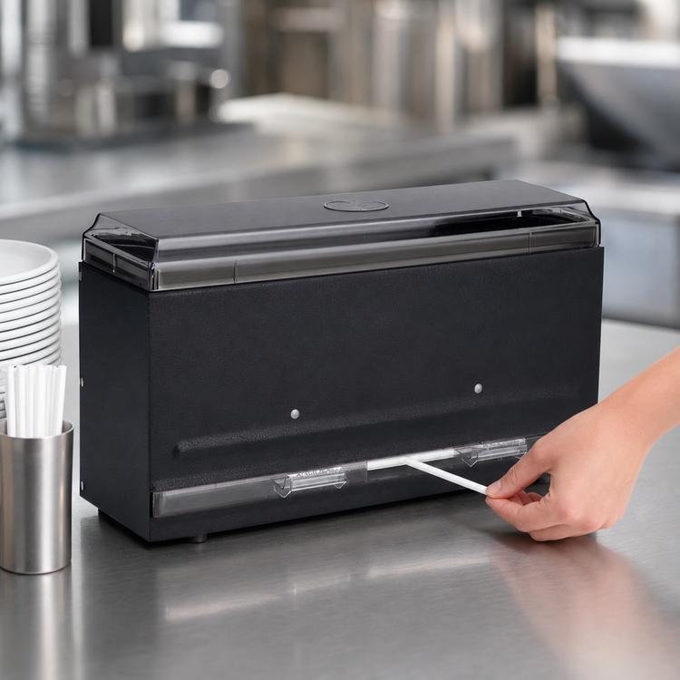 Product image #3 for Vollrath Straw Boss® Super Straw Boss Single-Sided Bulk Straw Dispenser, 250 Capacity, Black