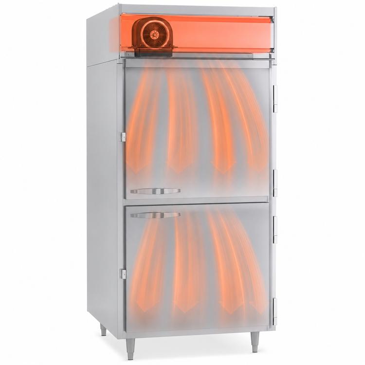 Product image #3 for Beverage-Air P Series One-Section Top Mount Reach-In Warming Cabinet with Half-Height Doors, 21.01 Cu. Ft.