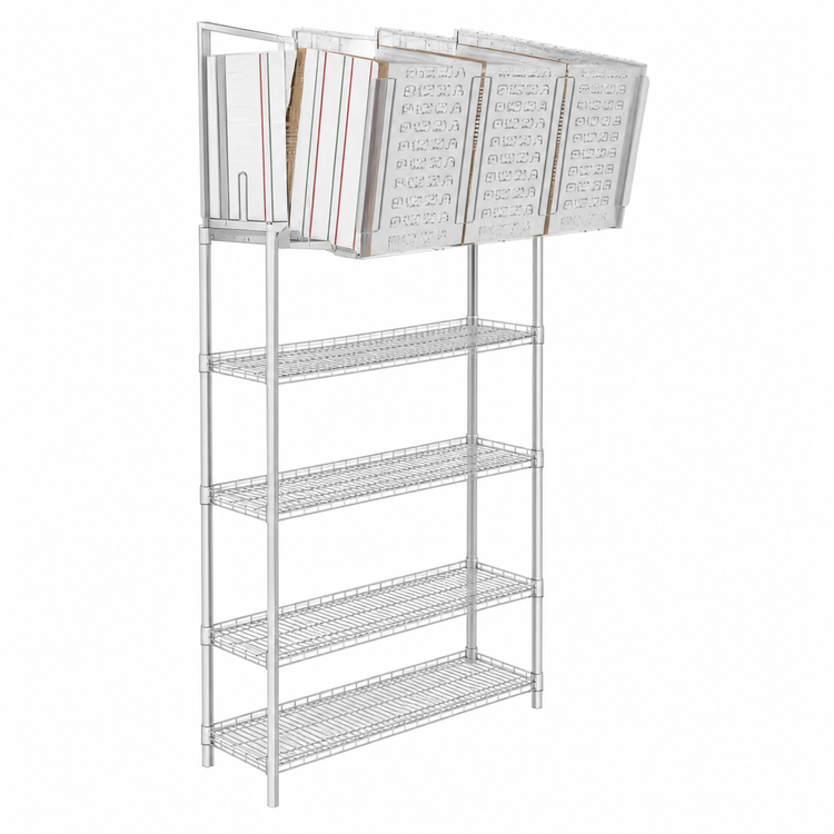 Product image #3 for Eagle Group Pizza Carry-Out Workstation with Wire Shelves and Pizza Box Dividers, 48 x 33 x 98 Inches, Zinc Finish