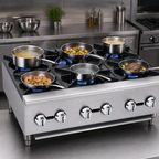 Thumbnail image #3 for Hurakan by Equip.me 36-Inch Heavy-Duty Gas Countertop Range with 6 Open Burners