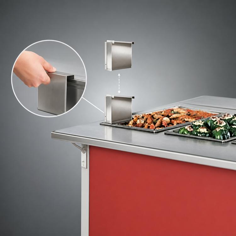 Product image #3 for Customer-Side Plate Rest with Lift-Off Bracket for ADA 4-Series Signature Server, 60 x 7 Inches