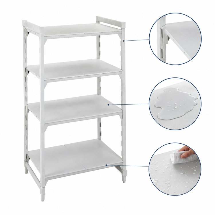 Product image #4 for Cambro Camshelving Premium 4-Shelf Solid Stationary Starter Shelving Unit, 72" x 18" x 84"