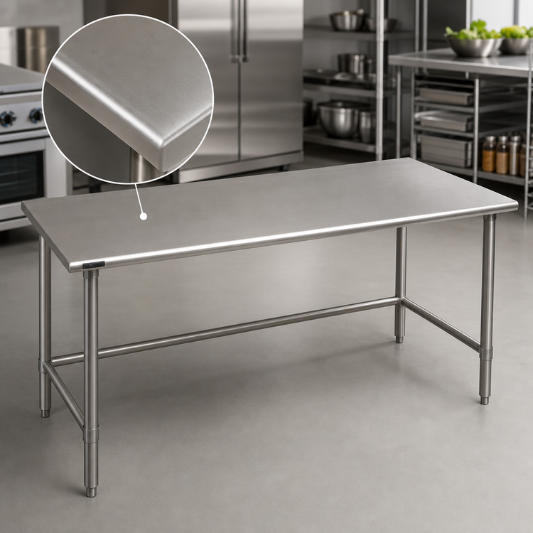 Product image #3 for Eagle Group Spec-Master 108"W x 36"D 14-Gauge Stainless Steel Work Table with Open Base