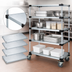 Thumbnail image #3 for Quantum Mobile Shelving Cart with 4 Solid Galvanized Steel Shelves, 60 x 18 x 69 Inches