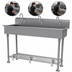 Thumbnail image #3 for Advance Tabco 60-Inch 3-Station Freestanding Multiwash Hand Sink with Toe-Push Valves and Gooseneck Spouts