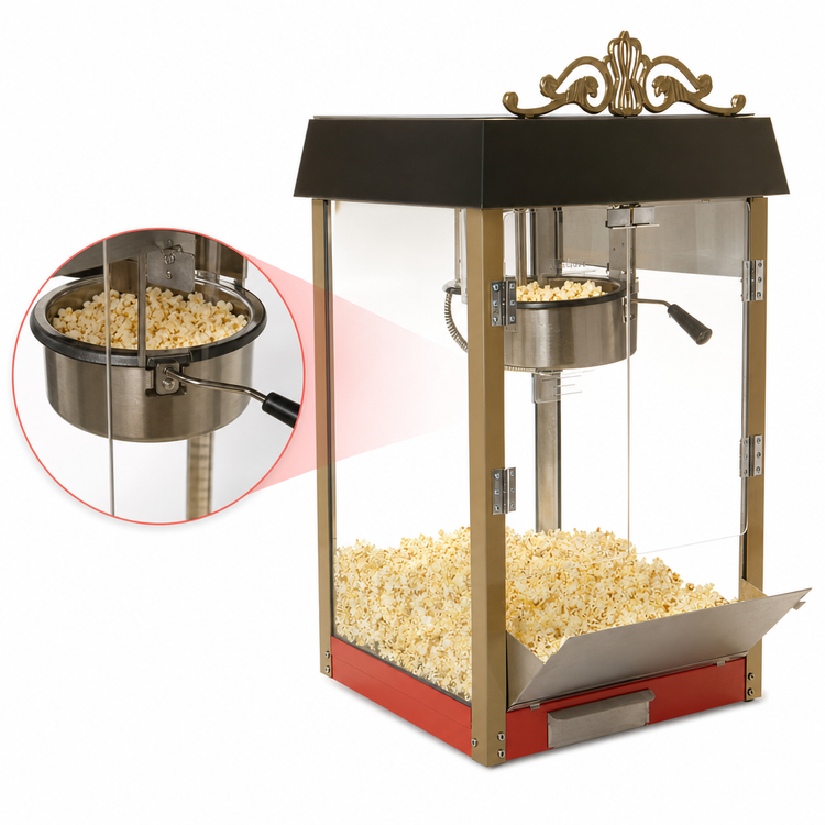 Product image #3 for Benchmark Street Vendor Antique-Style Countertop Electric Popcorn Machine with 6 oz. Kettle