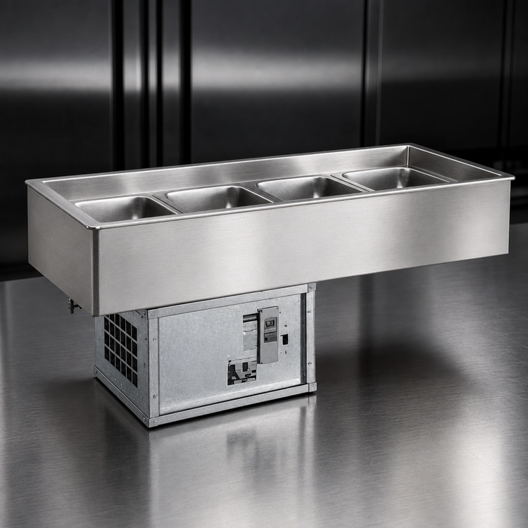 Product image #3 for Atlas Metal RM-2 2-Pan Self-Contained Cold Food Drop-In Unit