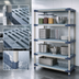 Thumbnail image #3 for MetroMax 4 Starter All-Polymer Shelving Unit, 48W x 21D x 74H, 4-Shelf