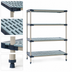 Thumbnail image #3 for MetroMax 4 Add-On Polymer Shelving Unit with 4 Open Grid Shelves, 42W x 24D x 63H