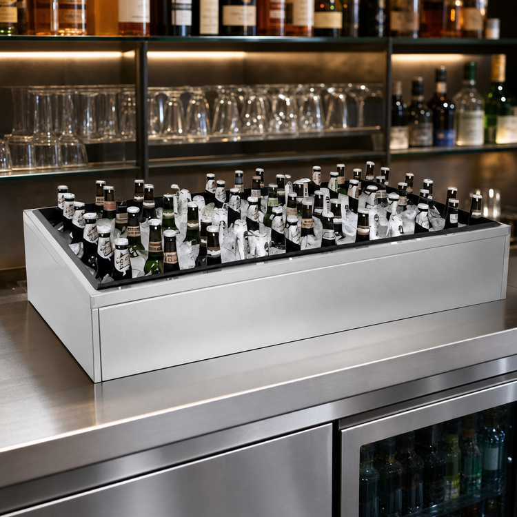 Product image #3 for Glastender Back Bar Ice Display Unit for Bottled Beverages, 42 x 24 x 7 Inches, Stainless Steel