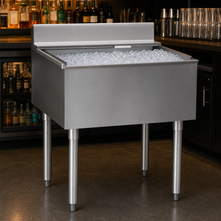 Product image #3 for Eagle Group 2200 Series Underbar Ice Bin/Cocktail Unit with Sliding Cover, 42 Inch x 24 Inch, 239 lb. Capacity