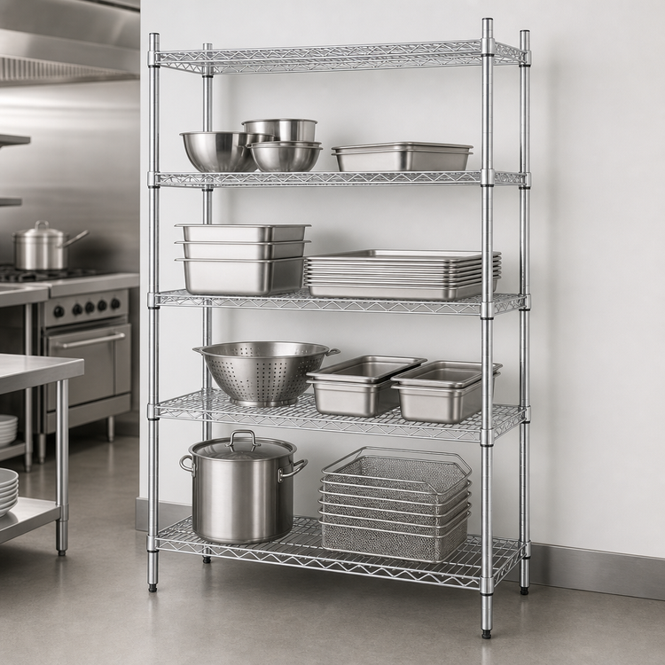 Product image #3 for Advance Tabco Special Value Series 54" x 18" x 74" Chrome Wire Shelving Unit with 4 Shelves