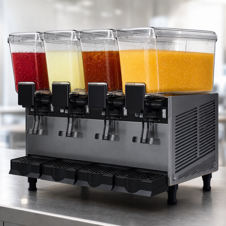 Product image #3 for Vollrath Four-Bowl Countertop Refrigerated Beverage Dispenser with Fountain Spray Circulation, 3.2-Gallon Bowls