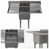 Thumbnail image #3 for Mixrite 1-Compartment Stainless Steel Sink with 18-Inch Right-Hand Drainboard and Galvanized Legs
