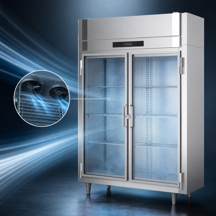 Product image #3 for Victory UltraSpec 2-Section Shallow Depth Glass Door Reach-In Freezer, 41.35 Cu. Ft., Self-Contained
