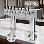 Thumbnail image #3 for Micro Matic USA DPT48PSS Double Pedestal Countertop Air-Cooled Draft Beer Tower, 8 Faucets, Polished Stainless Steel