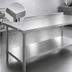 Thumbnail image #3 for Eagle Group Spec-Master 144-Inch x 30-Inch Stainless Steel Work Table with Rear Up-Turn and Adjustable Undershelf