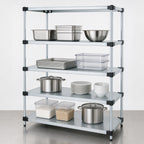Thumbnail image #3 for Quantum WR74-2172SG-5 Solid Shelving Starter Unit, 72"W x 21"D x 74"H, 5 Galvanized Steel Shelves, Chrome Posts