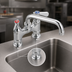 Thumbnail image #3 for BK Resources OptiFlow Lead-Free Heavy Duty 4-Inch Centers Deck Mount Faucet with 16-Inch Swing Spout