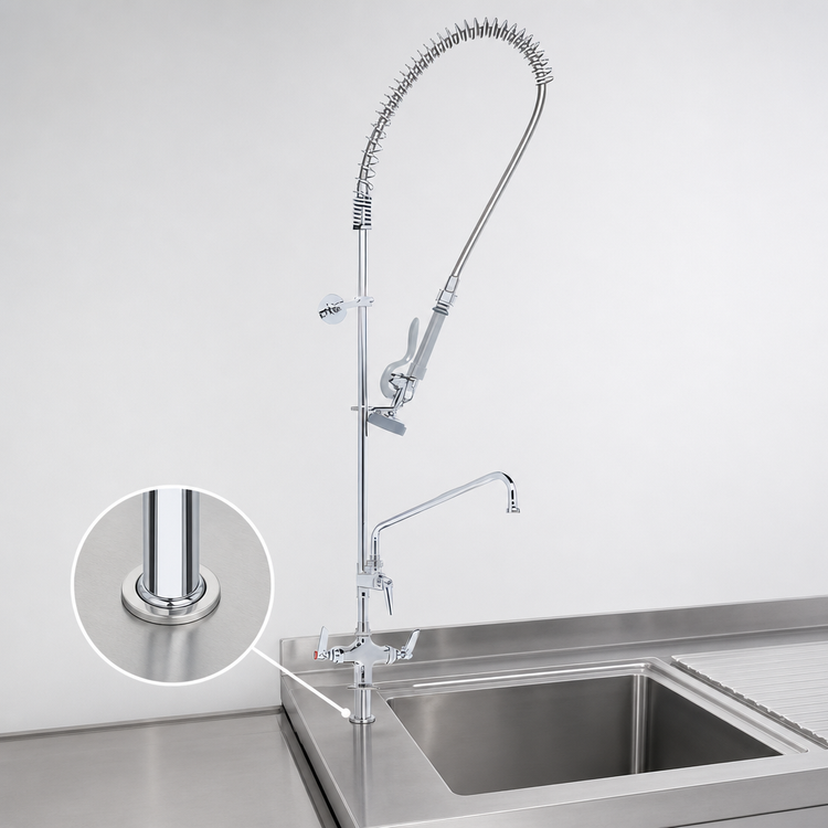 Product image #3 for Single-Hole Deck-Mount Pre-Rinse Unit with 10-Inch Add-On Faucet and 1.15 GPM Spray Valve
