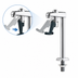 Thumbnail image #3 for Krowne Royal Series Deck Mount Push-Back Glass Filler, 8-Inch Reach, Chrome Plated Brass