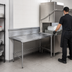 Thumbnail image #3 for Advance Tabco Left-Mount Clean Straight Dish Table with 10-1/2-Inch Backsplash, 107 x 30 Inches, 14-Gauge 304 Stainless Steel