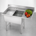 Thumbnail image #3 for Advance Tabco Fabricated 2-Compartment Sink with 24-Inch Right Drainboard, 14-Gauge 304 Stainless Steel