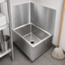 Thumbnail image #3 for John Boos MSWC2820-27L Rear & Left Mop Sink Wall Guard Wainscoting, 28 x 20 Inch Stainless Steel