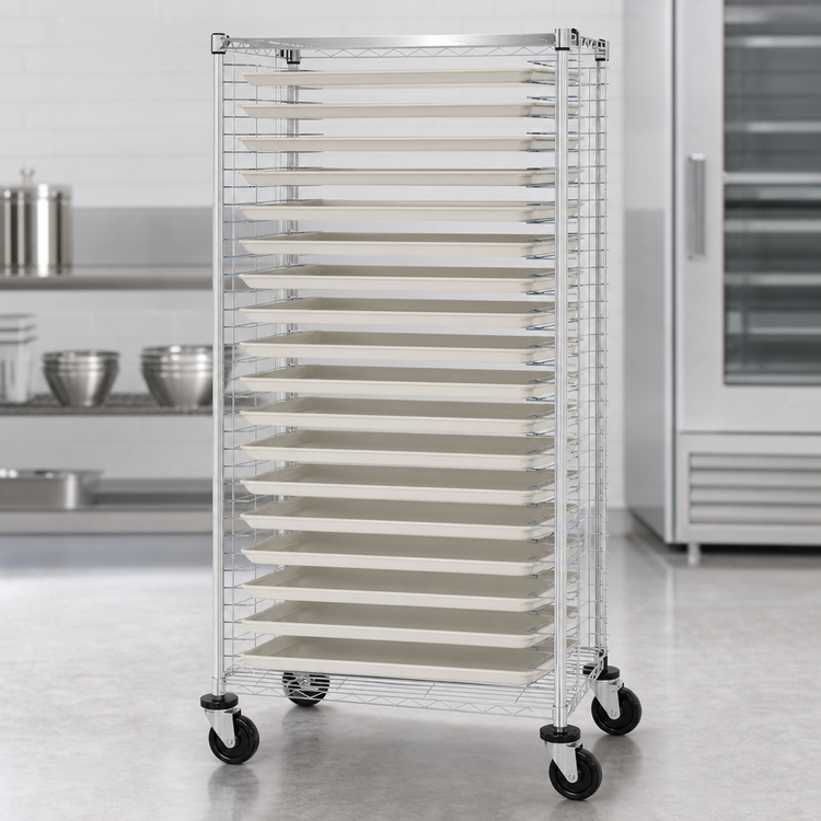Product image #3 for Quantum Full-Size Mobile Conductive Side-Loading Tray Cart, 31-Tray Capacity