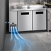 Thumbnail image #3 for Hoshizaki Steelheart ULR60B 60-Inch Two-Section Undercounter Refrigerator, Self-Contained Side-Mount, Solid Doors