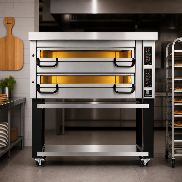 Product image #3 for PizzaMaster PM 912ED Two-Deck Full-Size Electric Stone Hearth Pizza Oven with Stand