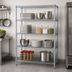 Thumbnail image #3 for EAGLEbrite Stationary 4-Tier Wire Starter Shelving Unit, 60W x 18D x 74H, Zinc Finish