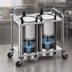 Thumbnail image #3 for Atlas Metal Heated 2-Stack Mobile Open Plate Dispenser for 10-1/8 Inch Dishes