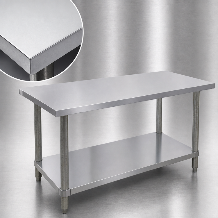 Product image #3 for Omcan Standard Series Stainless Steel Work Table with Undershelf, 48W x 30D x 34H