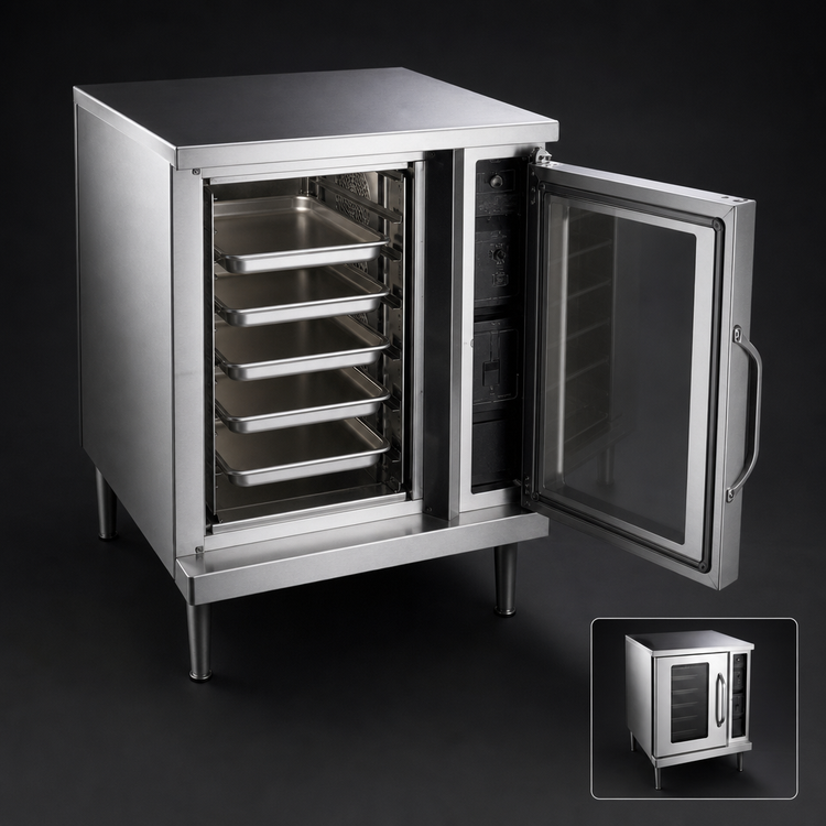Product image #3 for Blodgett Premium Series CTBR Half-Size Single-Deck Electric Convection Oven with Right-Hand Glass Door
